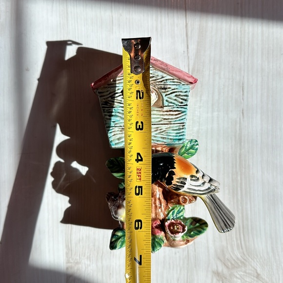 Fun vintage bird house planter can be hung on the wall. - Picture 9 of 9